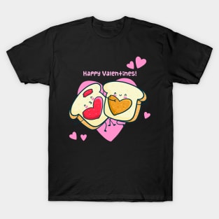 Happy valentines day, peanut butter and jelly toasts T-Shirt